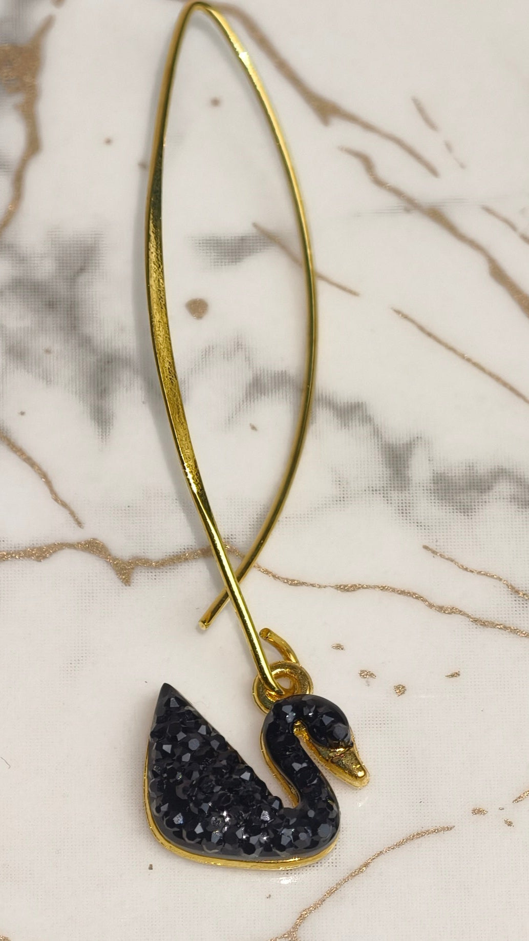 Black Swan Hoop Earrings
